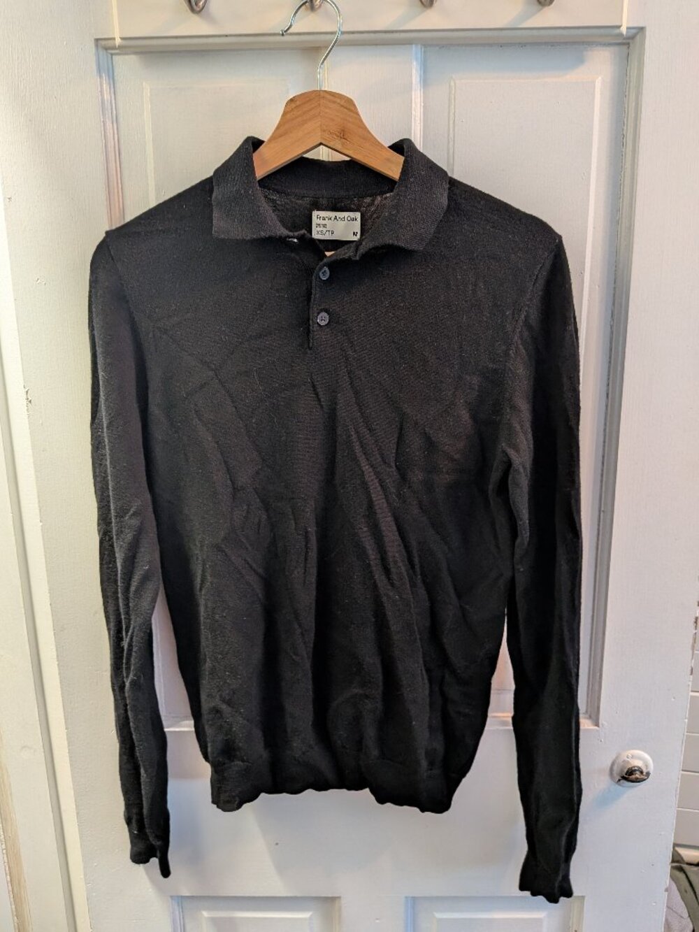 Frank & Oak Mens XS Long sleeve Polo Shirt